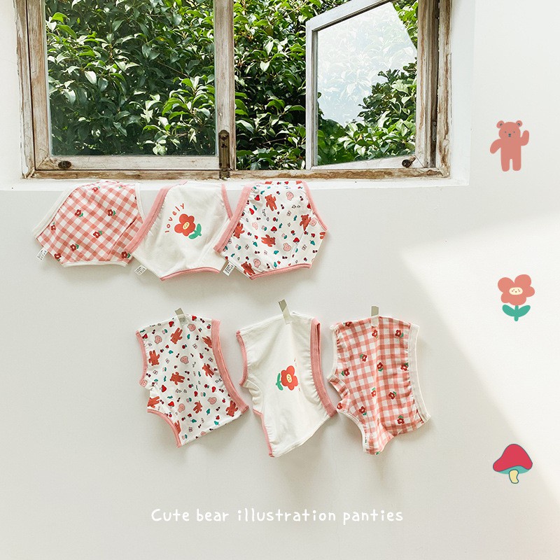 Set 3 Quần Lót Cotton Xinh Xắn Dành Cho Bé Gái