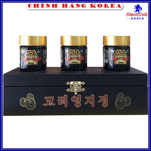 Cao Linh Chi Hộp Gỗ Đen Hàn Quốc Cao Cấp, Hộp 3 lọ x 120gr