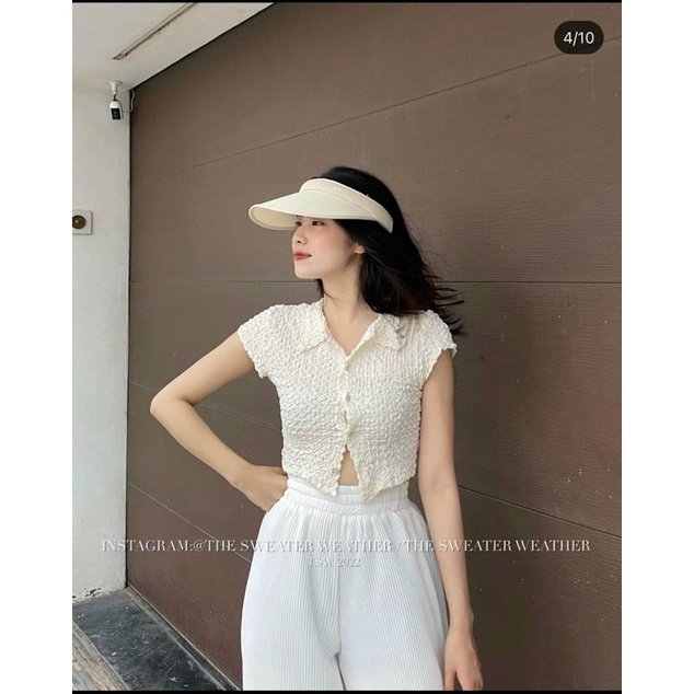 [ 𝐅𝐑𝐄𝐄 𝐒𝐇𝐈𝐏 ] SÉT ÁO CRT MIX QUẦN SUÔNG TRẮNG ÁO LEN XỐP NHĂN QC QUẦN SUÔNG ĐŨI