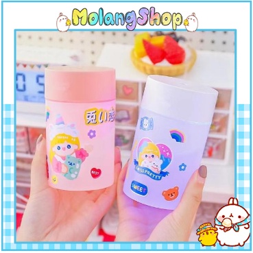 Máy phun sương tạo ẩm mini, Máy tạo độ ẩm không khí có đèn LED Siêu cute MLS