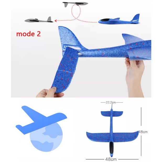 Máy Bay Đồ Chơi 48cm 2 Chế Độ Dạng Ném Thú Vị Cho Bé