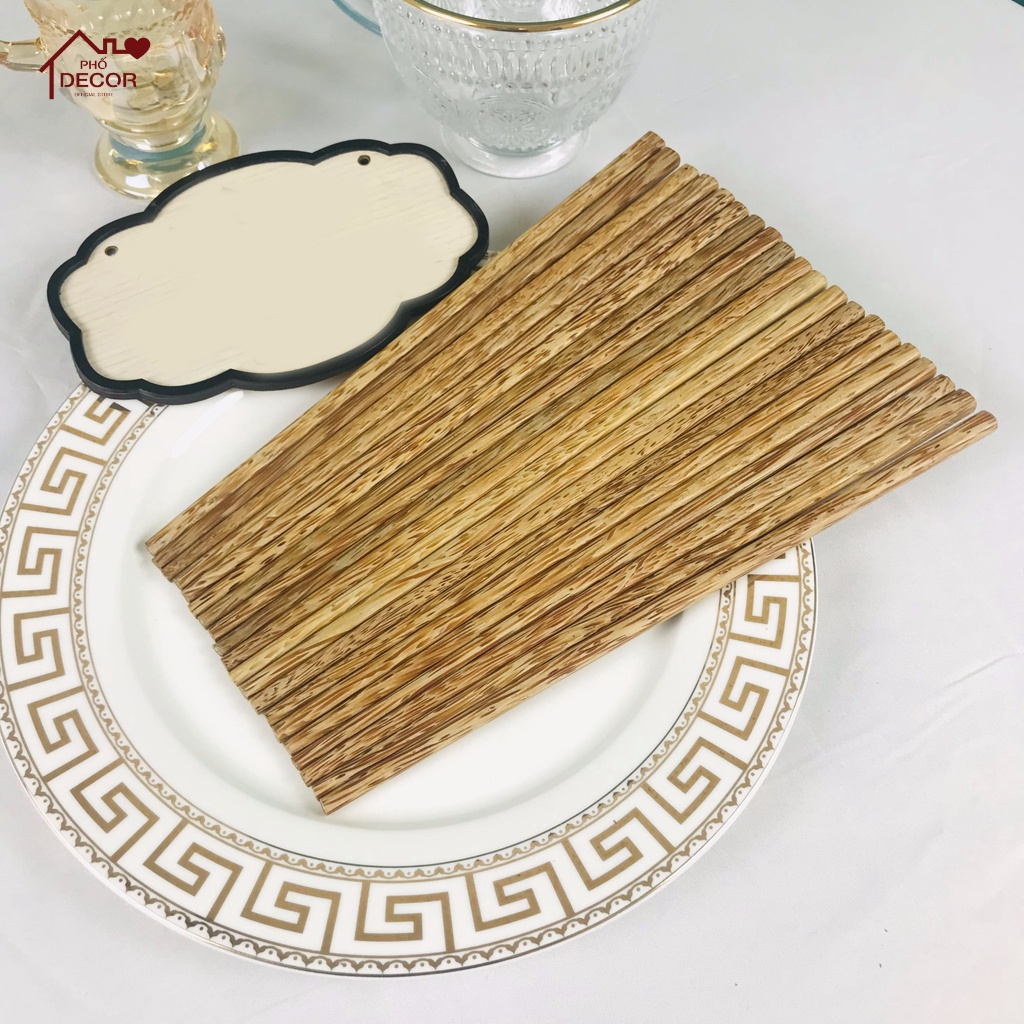10 Đôi Đũa Gỗ Dừa Phố Decor - Không Dùng Hóa Chất Tẩy Rửa, An Toàn Cho Sức Khỏe