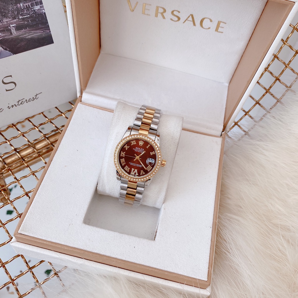 Đồng hồ nữ Rolex, dây thép không girm hàng full box, thẻ bảo hành 12 tháng - Dongho.rolex