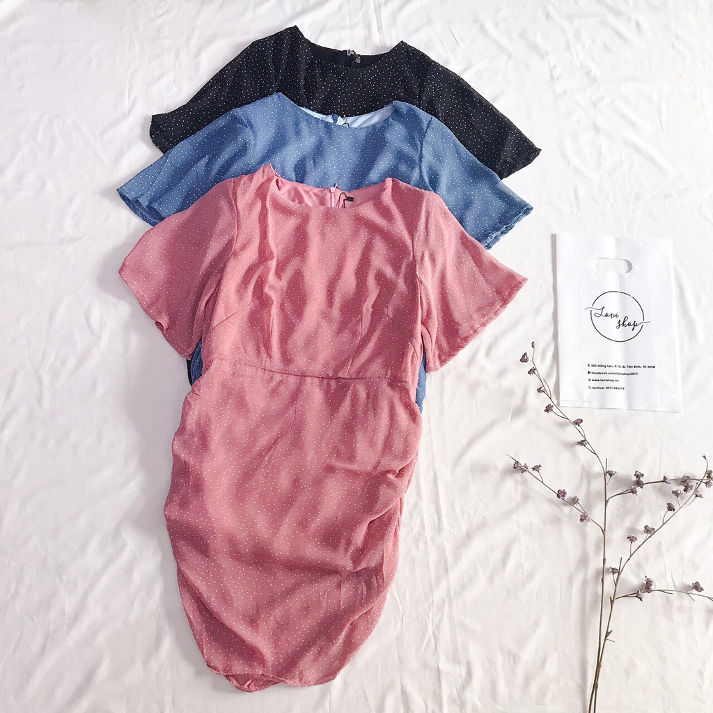 Đầm kiểu nữ chấm bi  nhiều màu Lovi