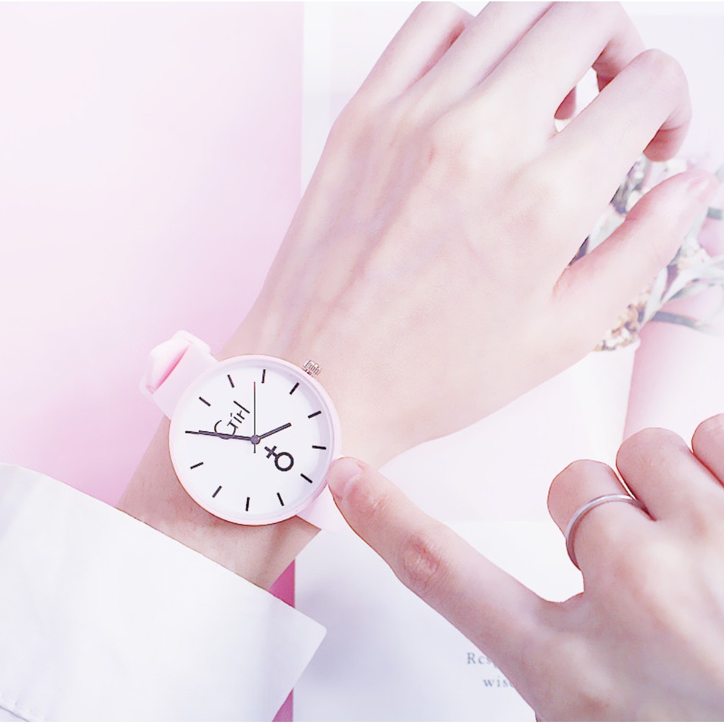 [Cực Đẹp] Đồng Hồ Nữ Dây Caosu Boy Girl Nhiều Màu Phong Cách Hàn Quốc - Hazo