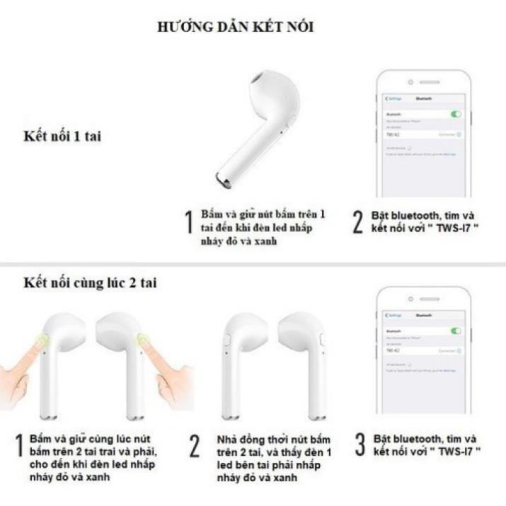 SIÊU SALE [ FLASH SALES ] Tai Nghe Bluetooth i7s cao cấp - Nhỏ Gọn - Đa Năng - Tai Nghe Không Bluetooth i7s