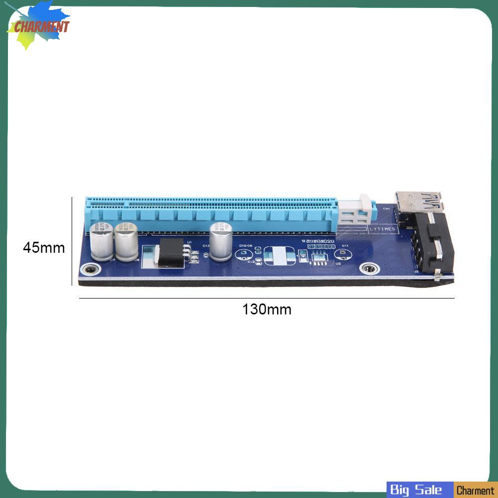 Bộ 2 Dây Cáp Chuyển Đổi Pci Express Riser Card 1x Sang 16x Usb3.0 4pin