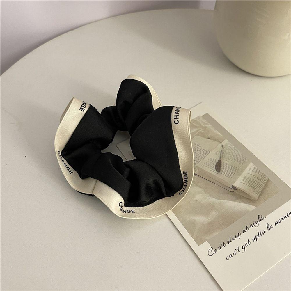 IVORY Dây Buộc Tóc Cao Su Màu Trơn In Chữ Đơn Giản Thời Trang Cổ Điển