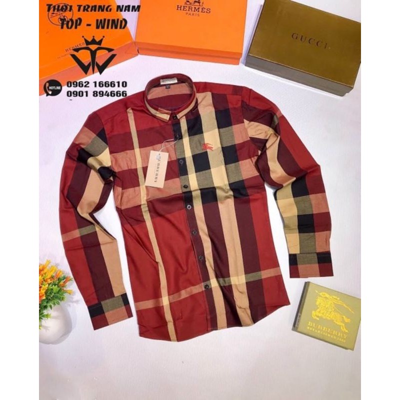 Áo sơ mi nam dài tay BBR kẻ nhiều màu caro ,chất liệu cotton thoáng mát, không nhăn, không bai xù