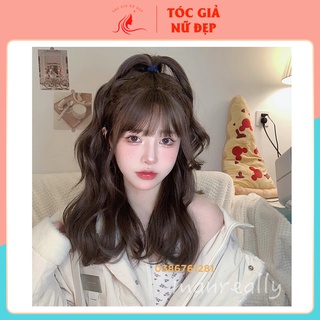 Tóc giả nữ đẹp 😋FREESHIP😋Tóc giả nguyên đầu xám lạnh mẫu mới c0304
