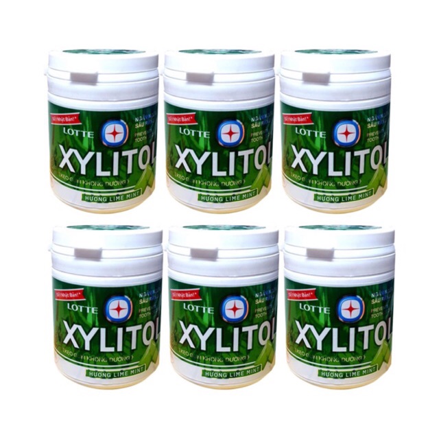 Lốc 6 Hũ Kẹo Gum Không Đường Xylitol 145gr ( 49.8k ) Đủ vị