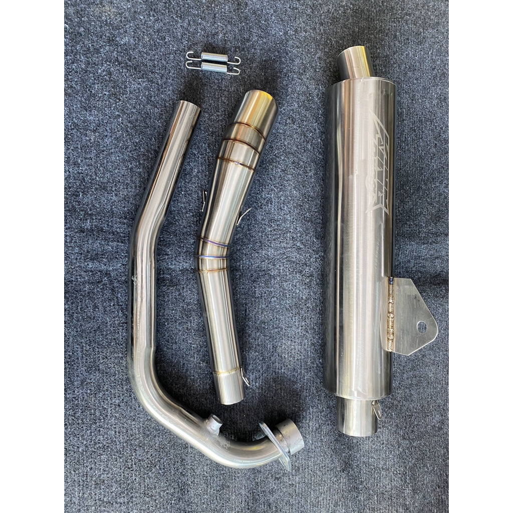 Pô CBR Rl Kingdrang 1.1 mẫu full inox trắng Và Titan cho các dòng xe ex winer satria wave sirius future