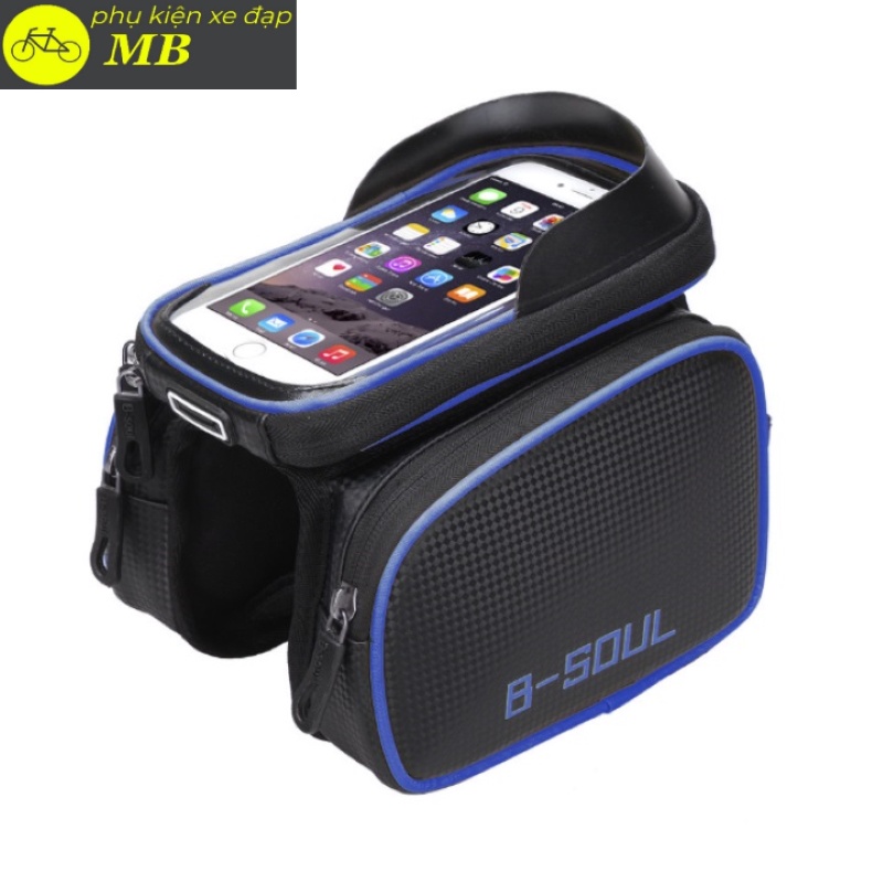 Túi treo xe đạp, túi xe đạp thể thao chống nước treo sườn có ngăn đựng điện thoại cảm ứng thể tích lớn chính hãng BSOUL