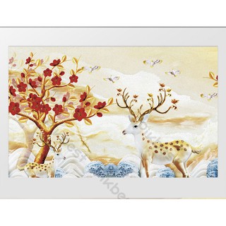 Tranh dán tường hình đôi hươu