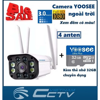Camera yoosee ngoài trời 4 anten - độ phân giải 3.0m - fullhd