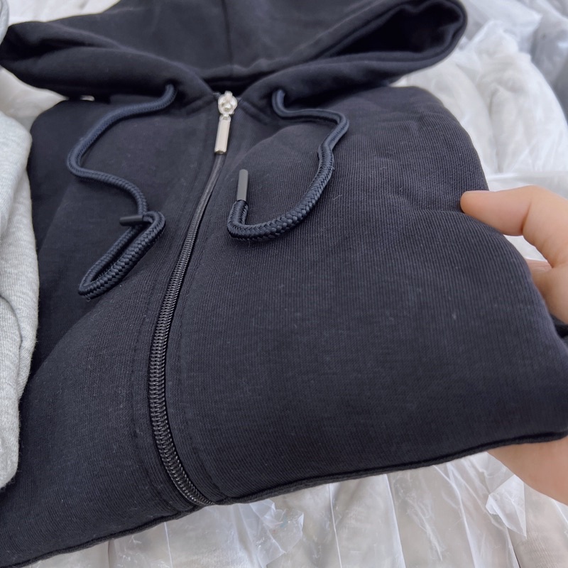 Áo khoác nam mùa đông có mũ MinishopVN, áo khoác nỉ nam trơn dáng thường,áo khoát nỉ nam đen vải dầy ấm,giá rẻ,mũ 2 lớp