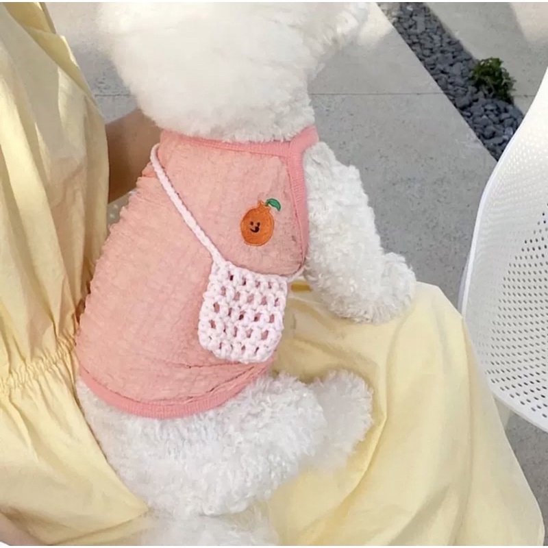 Áo hai dây chất đũi cho thú cưng