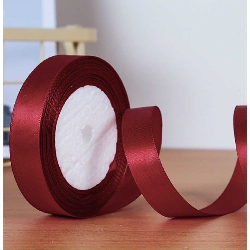 1 lốc ruy băng lụa trơn màu