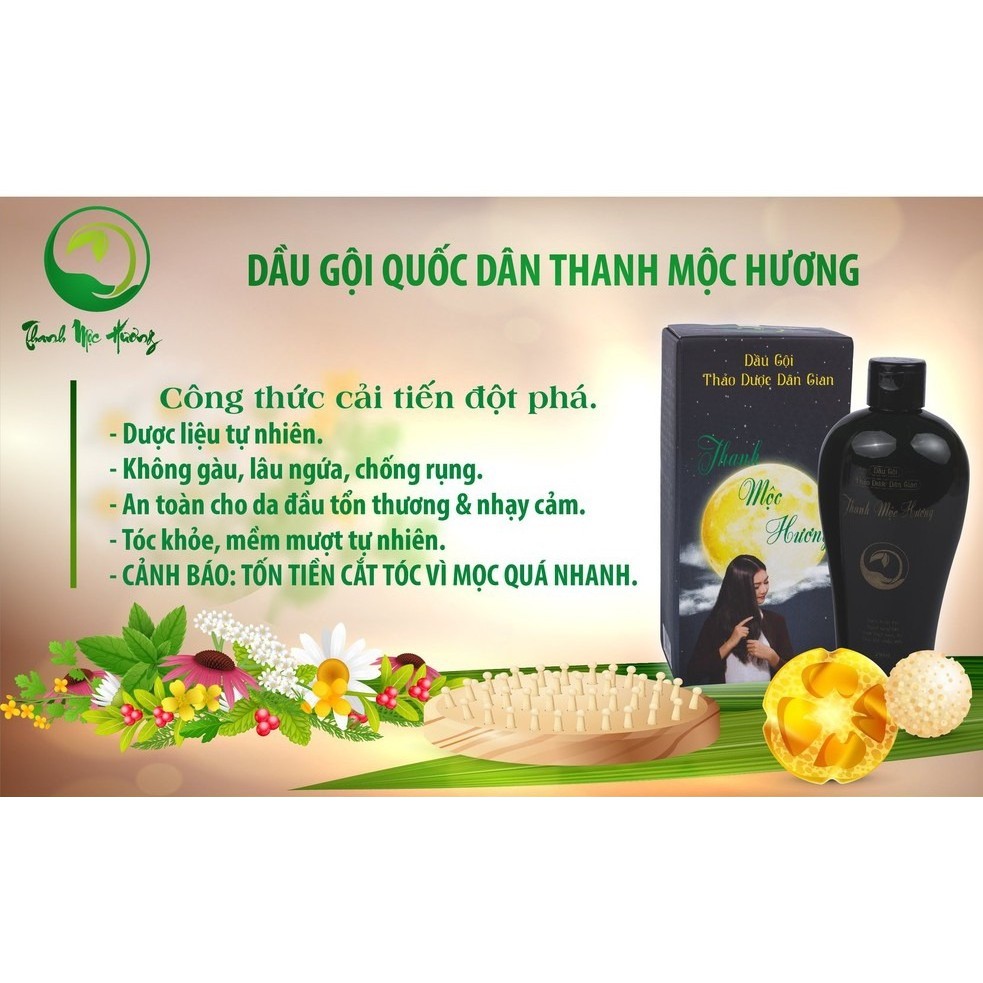 DẦU GỘI THẢO DƯỢC THANH MỘC HƯƠNG Sạch gàu Mượt tóc Ngăn rụng tóc Kích thích mọc tóc CHAI 350ml