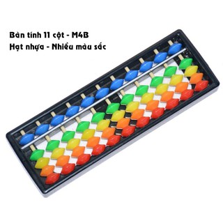 Bàn tính Soroban nhiều màu hạt nhựa 11 chữ số