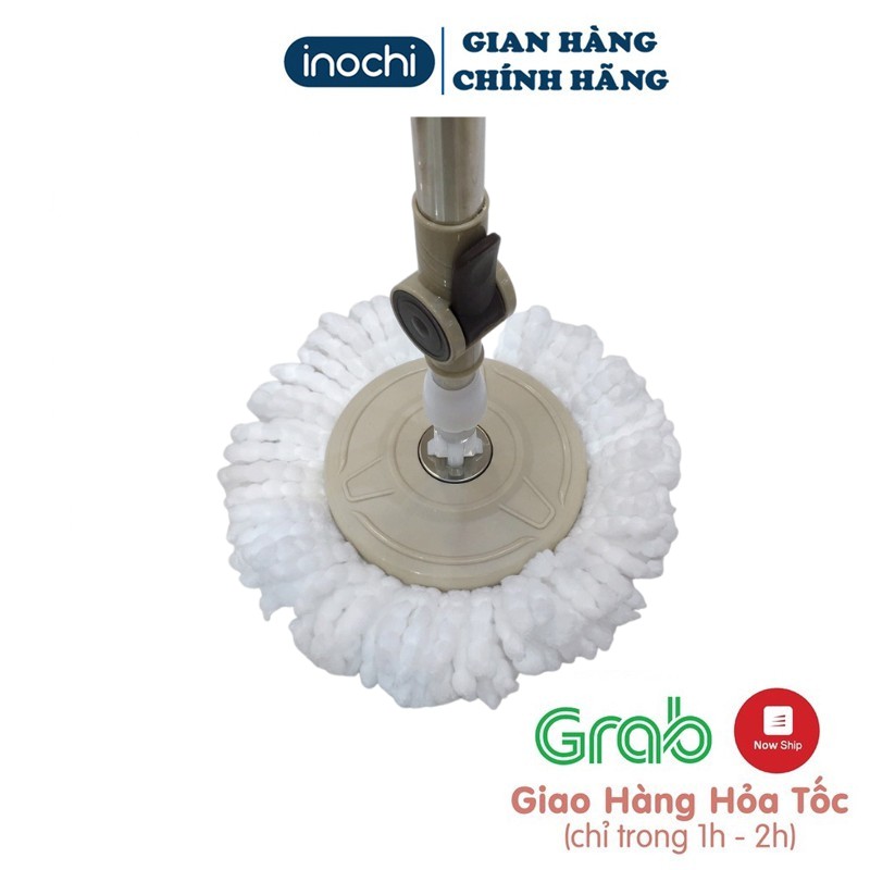 Bông Lau Nhà Tròn - Xoay 360 Độ Lồng Inox INOCHI Dễ Sử Dụng Không Làm Xước Bề Mặt