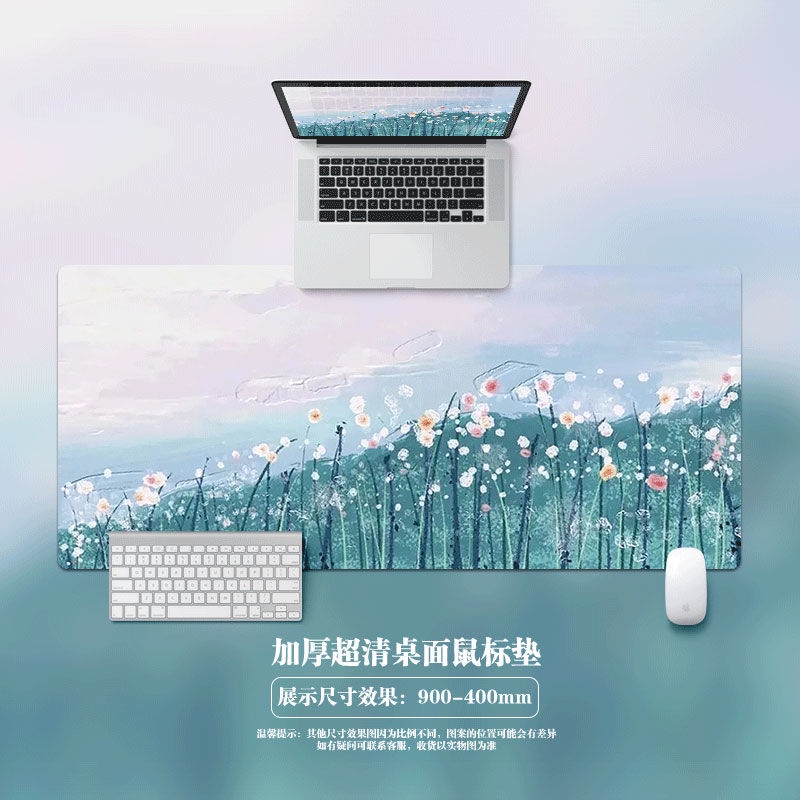 Tấm Lót Chuột Và Bàn Phím Họa Tiết Tranh Sơn Dầu Hoạt Hình Dễ Thương