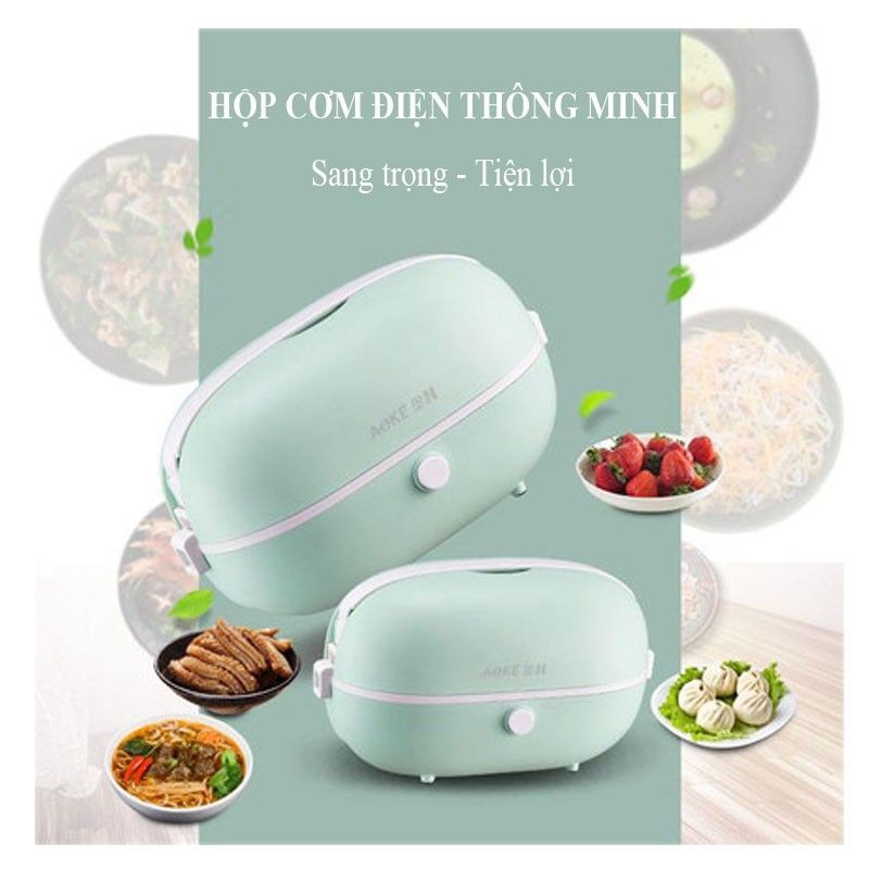 Hộp cơm nấu và hâm nóng thức ăn cắm điện thông minh, Nồi cơm điện mini văn phòng đa