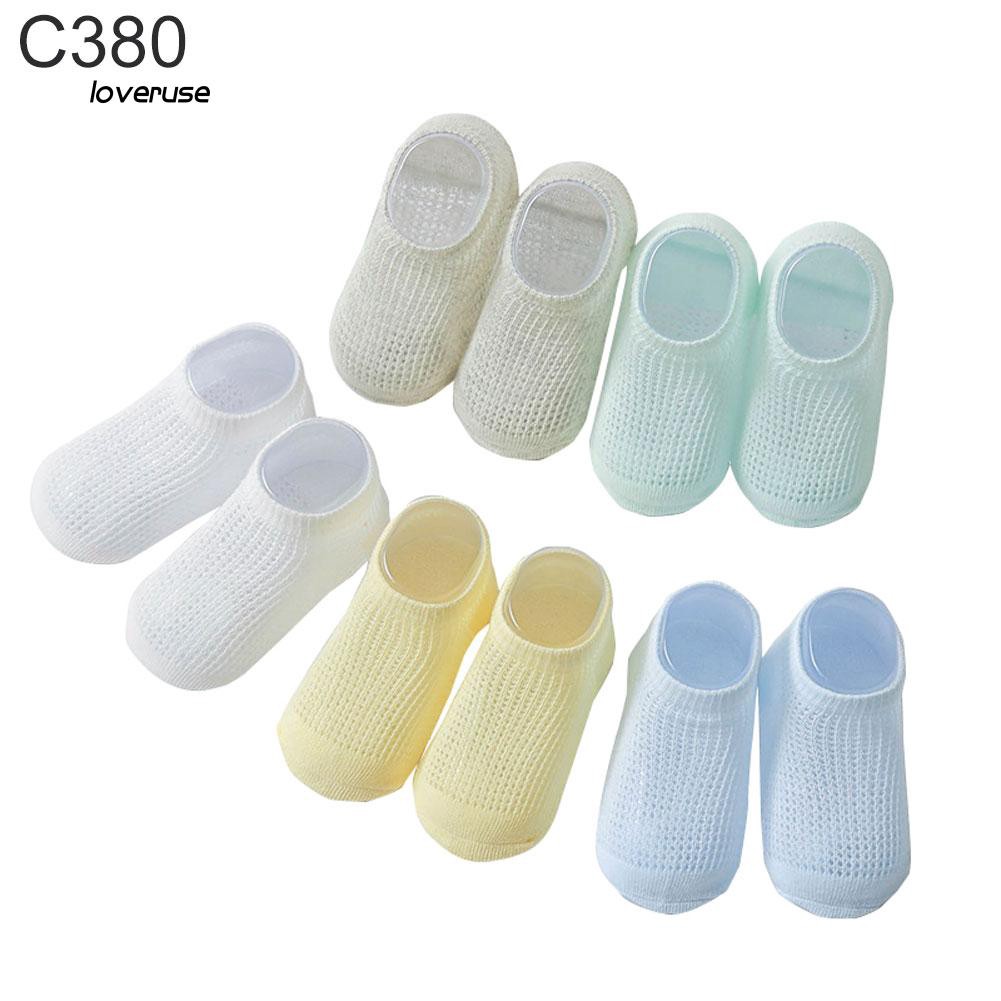 Set 5 Đôi Vớ Cotton Cổ Thấp Khoét Lỗ Thoáng Khí Thời Trang Mùa Hè Cho Bé