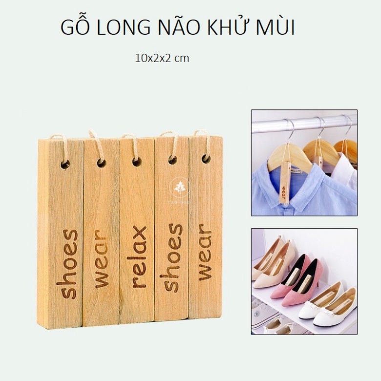 Thanh gỗ long não khử mùi hôi đuổi côn trùng hiệu quả treo tủ quần áo, tủ giày