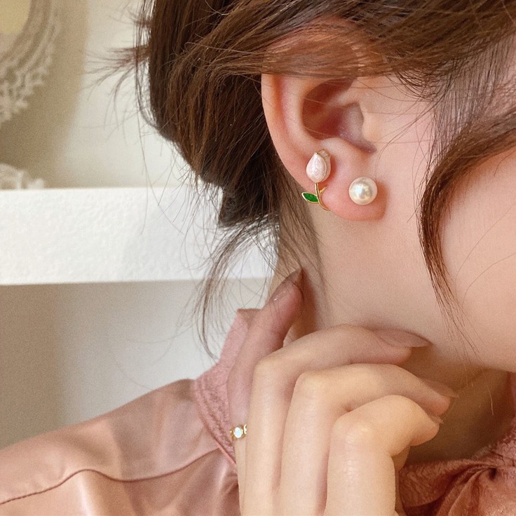 Bông tai ngọc trai nhân tạo sang trọng kiểu sáng phá cách - Mely N29