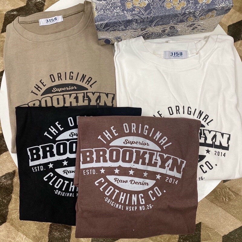 Áo phông tay lỡ BROOKLYN chất cotton khô 3158 / dài 71 rộng 55