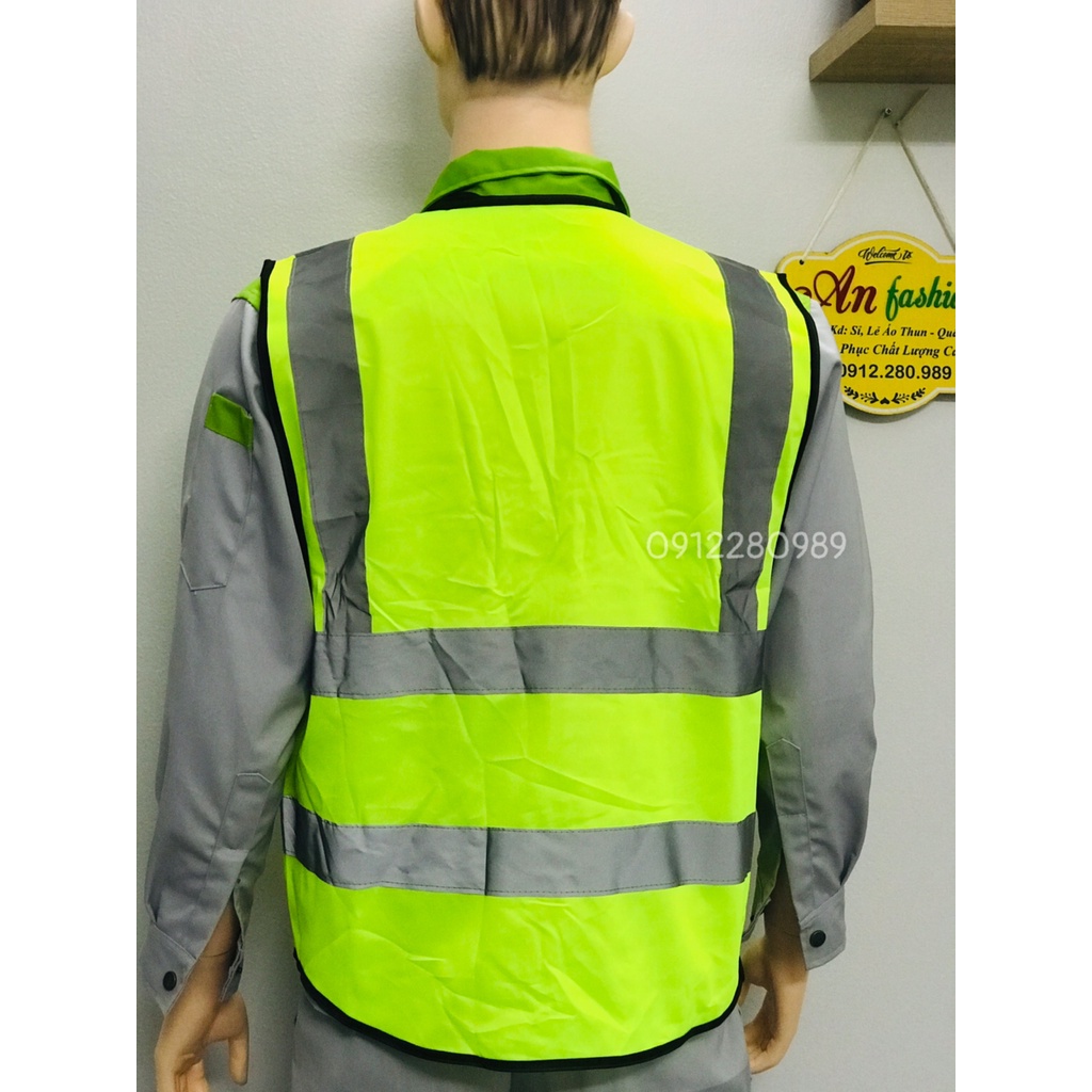 Áo ghi lê phản quang bảo hộ lao động _ Hình chụp thật