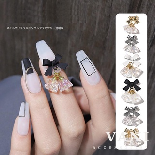 (1 Cái) Phụ Kiện Nail, Charm Hình Nơ Đính Chuông Đá Pha Lê Xinh Xắn - Vani Store [KIRA0068]