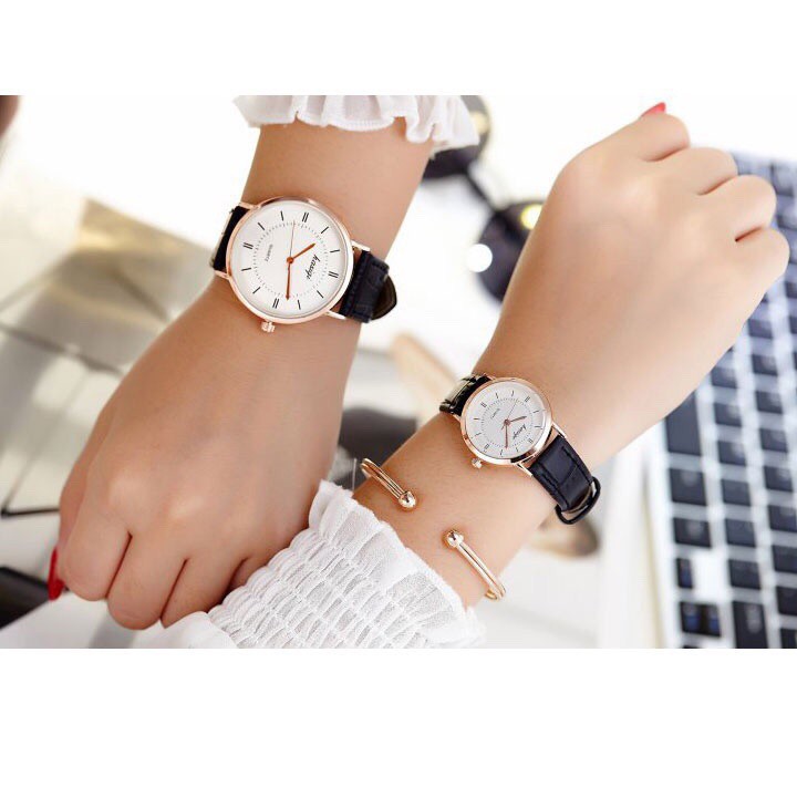 [QUÁ ĐẸP] ĐỒNG HỒ CẶP ĐÔI NAM NỮ DÂY DA KASIQI MẶT TRÒN LA MÃ CỰC ĐẸP | BigBuy360 - bigbuy360.vn