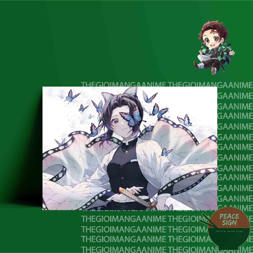 (V01) Tấm Poster anime cao cấp giấy 260gsm Kimetsu no Yaiba Thanh gươm diệt quỷ chibi ảnh đẹp