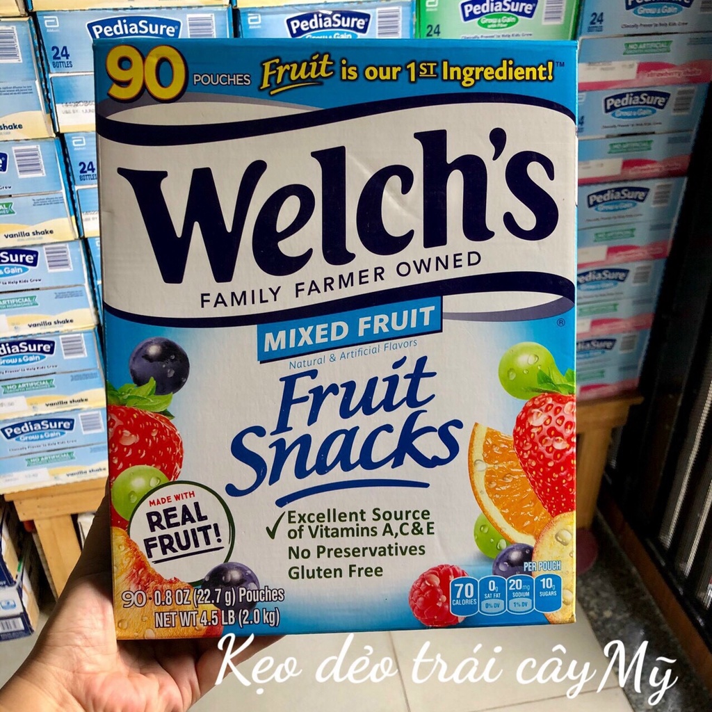 ❤️ [Date 22/1/2022] Tách lẻ 1 gói Kẹo dẻo trái cây Welch's 22,7g Mỹ