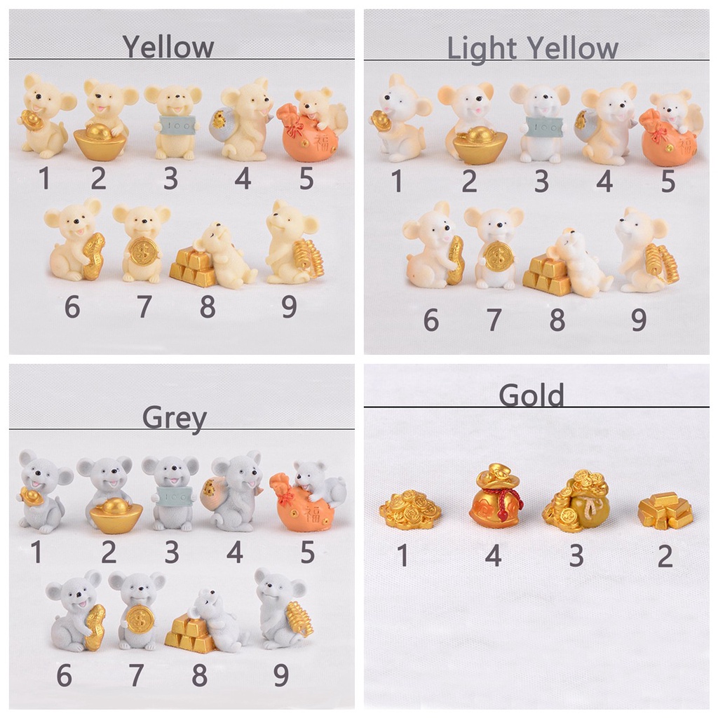 Mô hình tượng chuột thần tài làm thủ công bằng nhựa dùng trang trí nhà ở