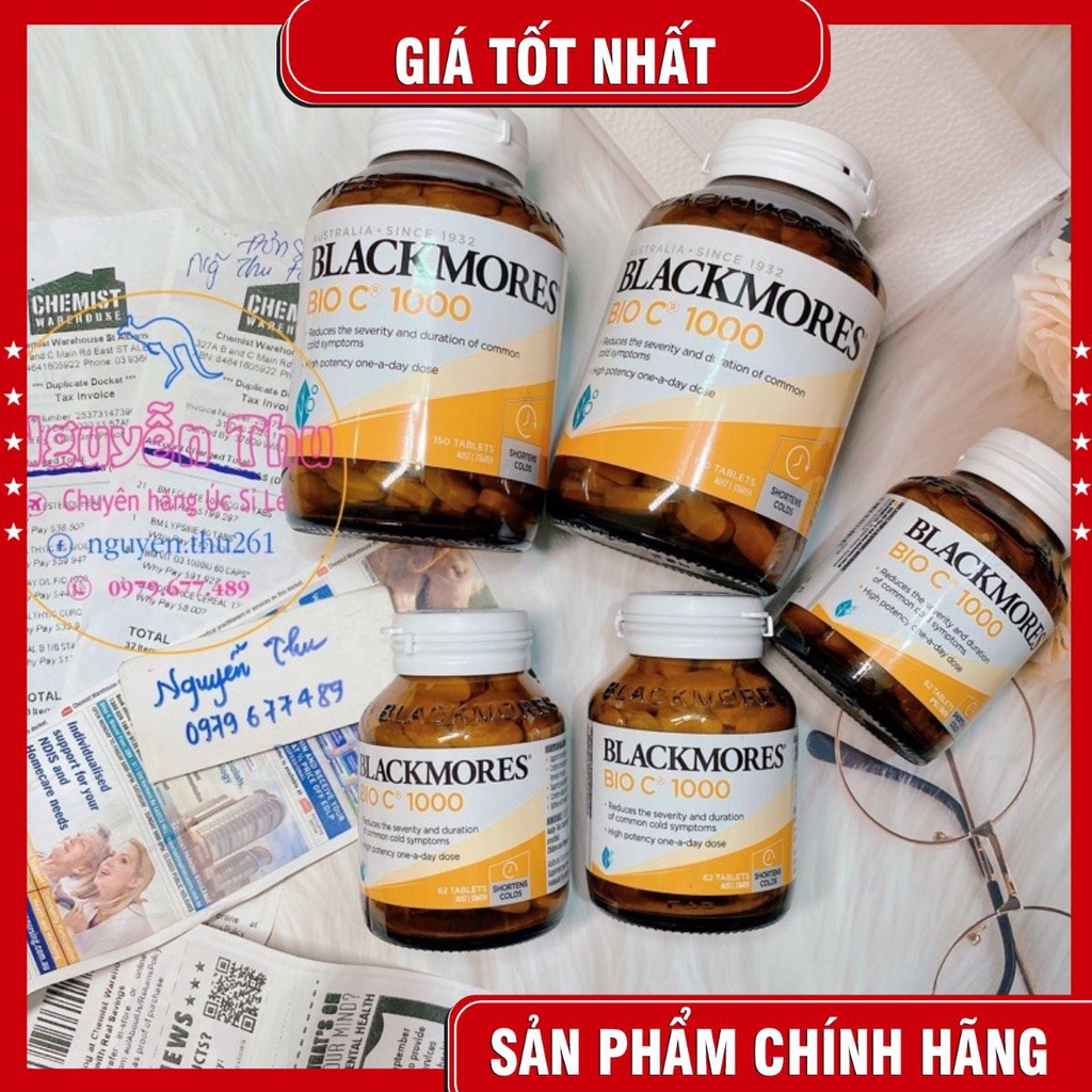 (Mẫu mới) Vitamin C Bio C Blackmores 1000mg 62 viên- 125 viên- 150 viên Úc