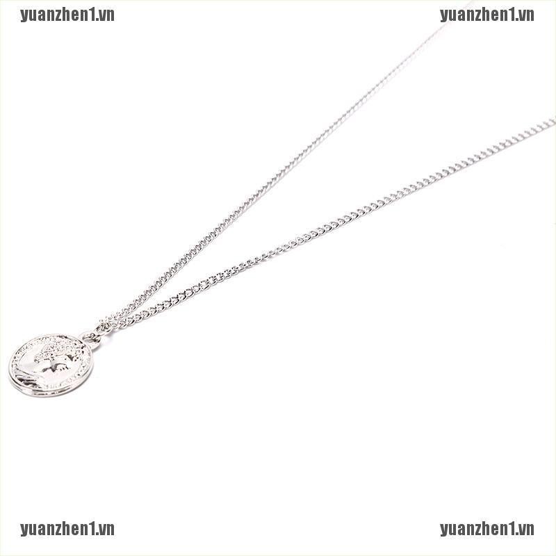 Dây Chuyền Nhiều Lớp Mặt Đồng Xu Kim Loại YUANZHEN1