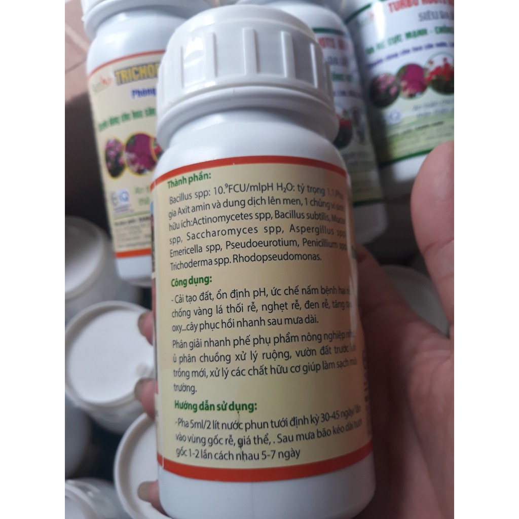 Tricoderma phòng nấm bệnh ủ phân cho cây trồng 250ml