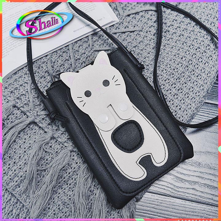 Túi điện thoại mini mèo trắng dễ thương thời trang Shalla K391