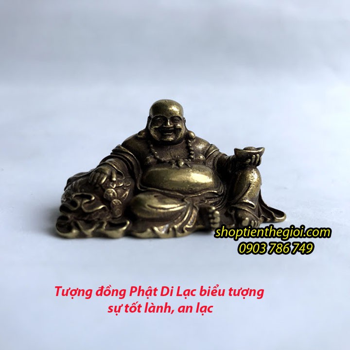 Tượng Đồng Phật Di Lặc Tay Cầm Thỏi Vàng Giúp Mang Lại May Mắn Cho Gia Chủ - TMT Collection - MS306