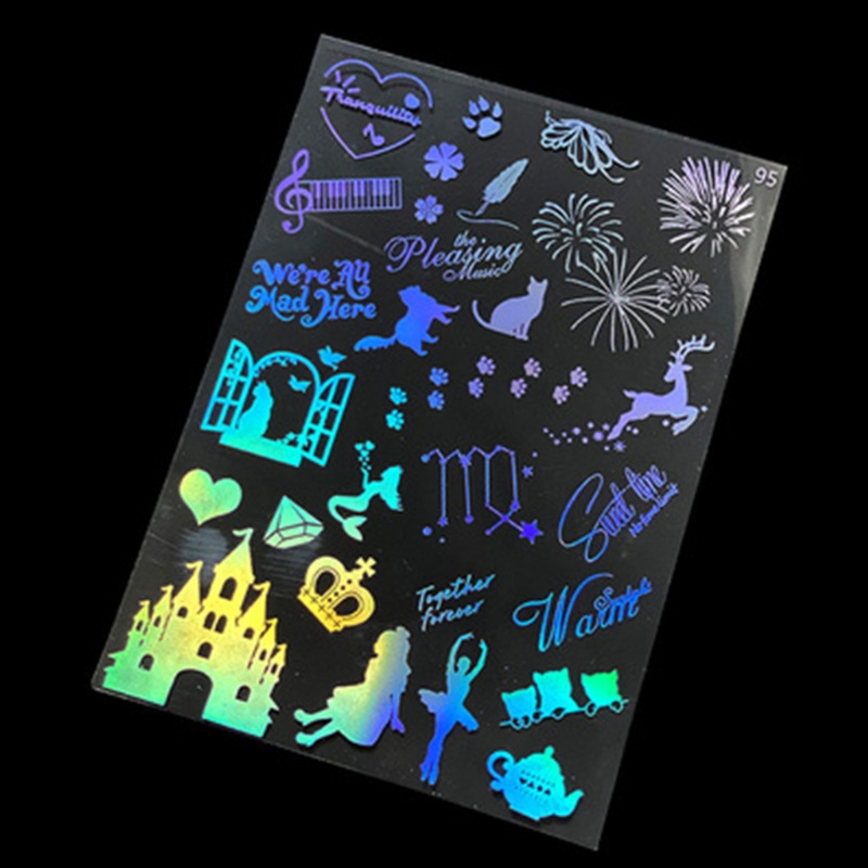 Set 1 Tờ 4 Miếng Dán Bằng Nhựa PVC Dùng Làm Trang Sức DIY