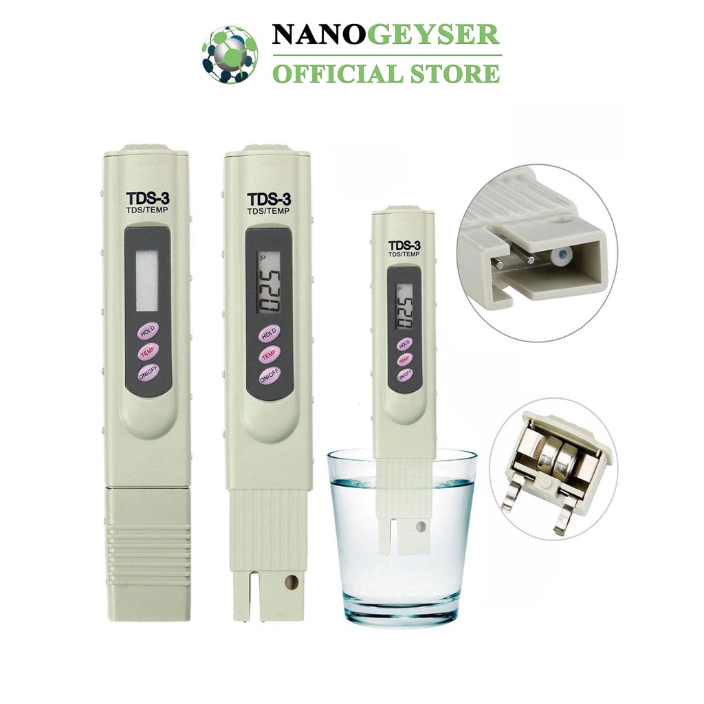 Bút thử nước TDS Nano Geyser, Dụng cụ kiểm tra chất lượng nước, độ cứng của nước, Bảo hành chính hãng 1 năm