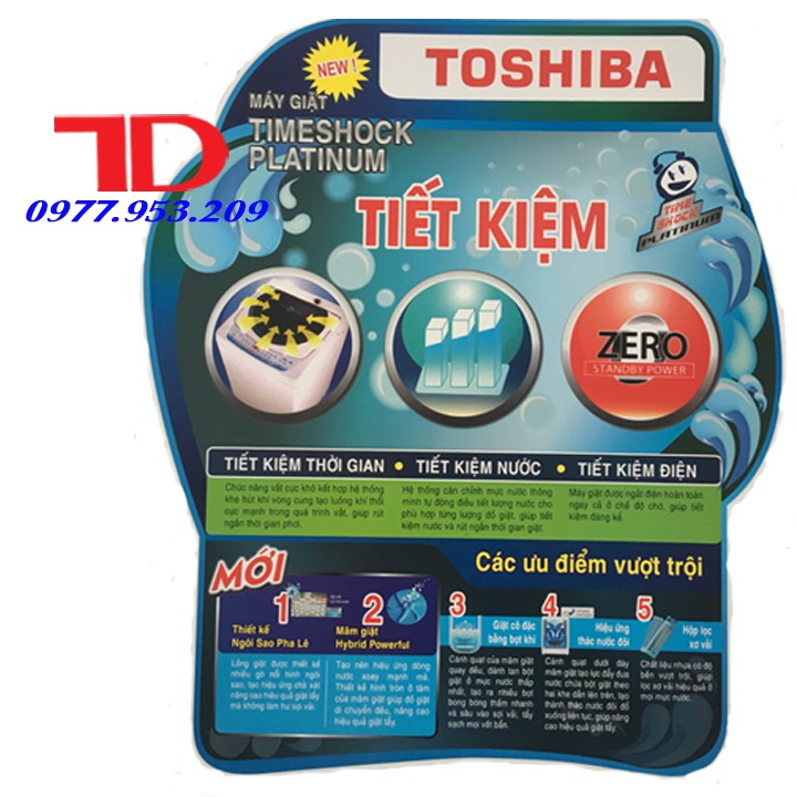 Miếng dán máy giặt TOSHIBA, tem dán trang trí máy giặt TOSHIBA mẫu 2