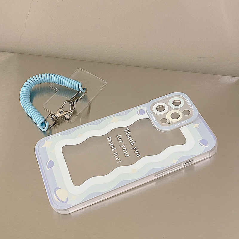 Ốp lưng iphone ốp Điện Thoại Trong Suốt Hình Hành Tinh Có Dây Đeo Cho iPhone 14 13 12 11 PROMAX XS XR XSMAX SE2020