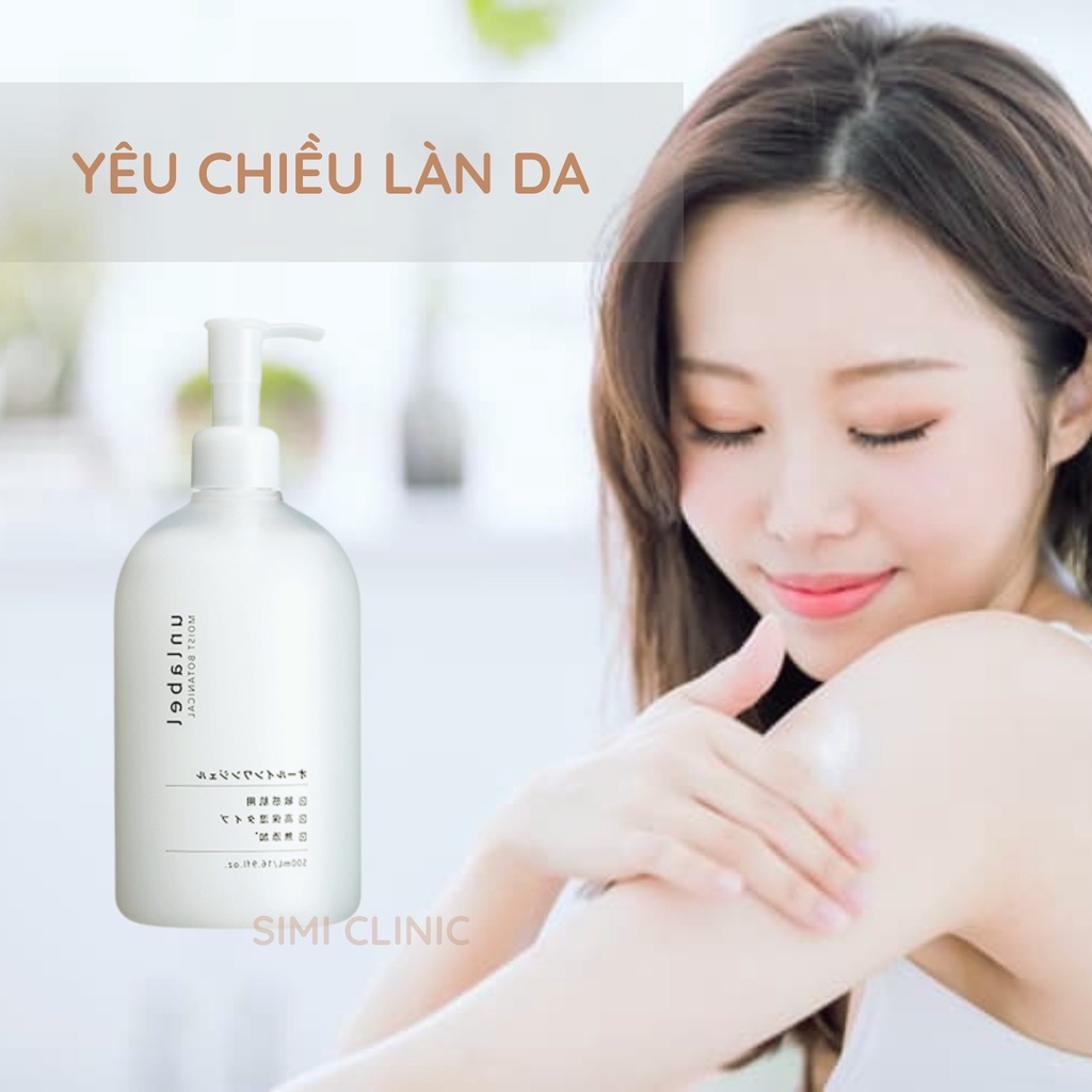 [Quà tặng] Gel dưỡng ẩm Unlabel Nhật Bản dưỡng da body chăm sóc phục hồi da dầu mụn khô nhạy cảm 500ml