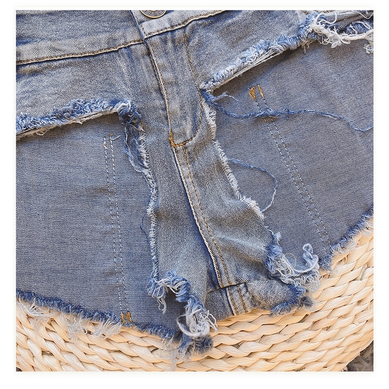 DUNEA Quần Đùi Denim Lưng Cao Phong Cách Đường Phố Quyến Rũ Cho Nữ