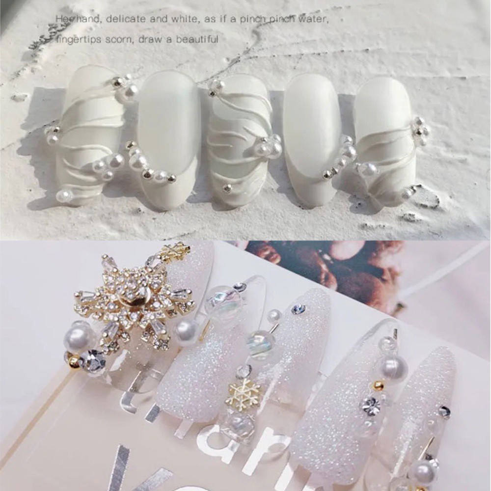 [Hàng mới về] Hộp hạt ngọc trai giả nhỏ 3D nhiều màu tùy chọn dùng trang trí móng tay