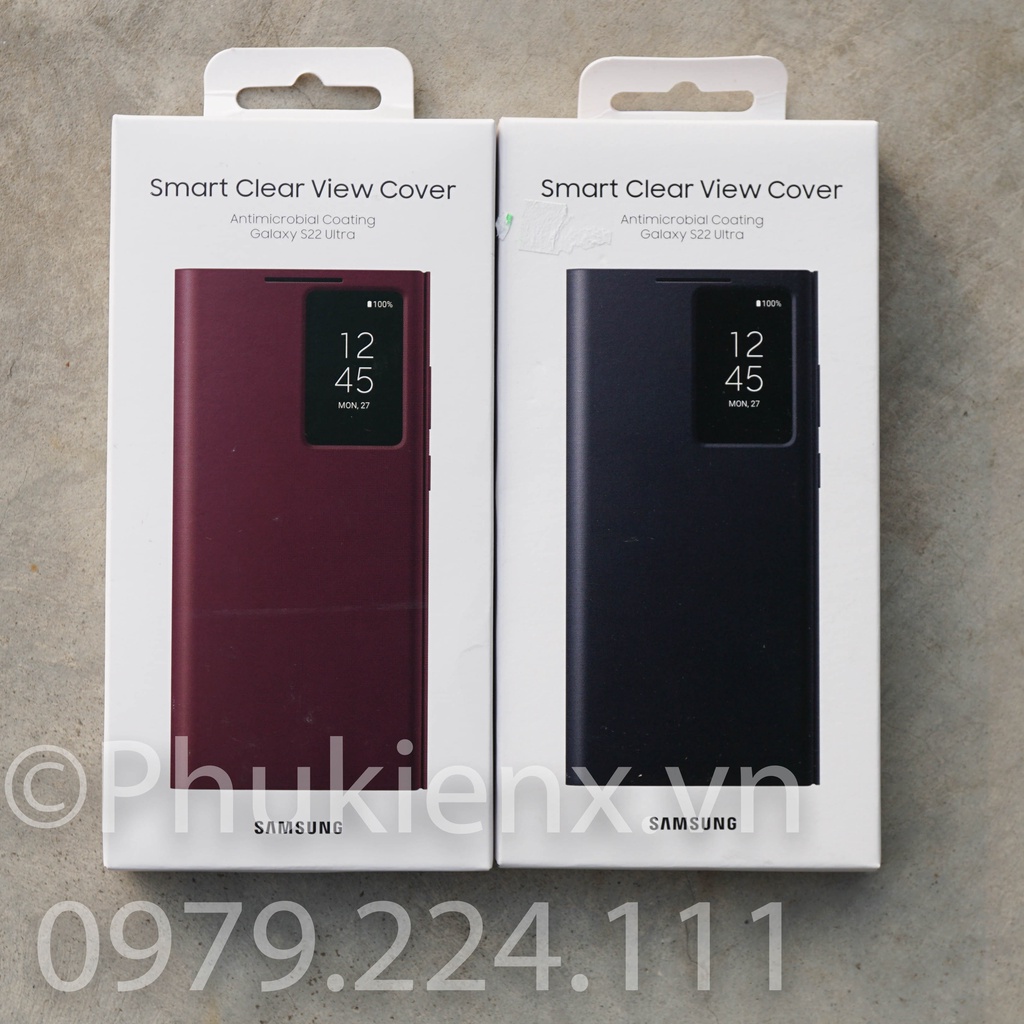 Bao da Clear View Galaxy S22 Ultra chính hãng fullbox